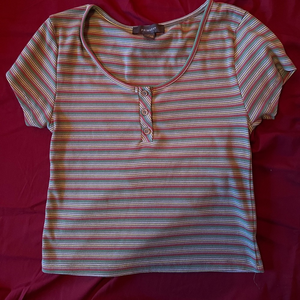 multicolor striped crop top